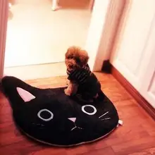 Милый мультфильм Черный/Белый Кот коврик-подголовник ковры детская комната прикроватная ног pad Нескользящие