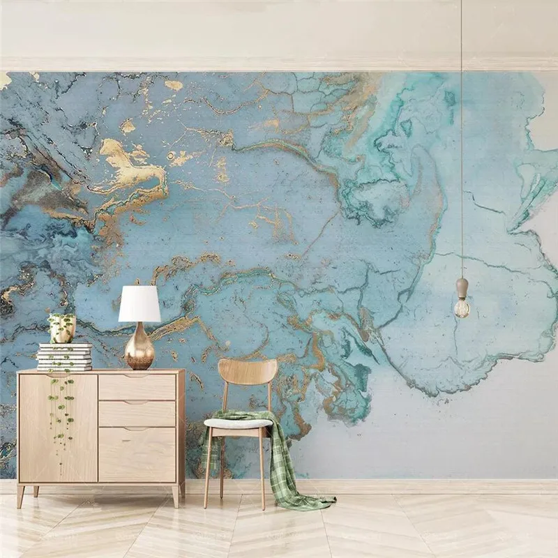 

Luxury blue gilding texture TV background wall professional production murals wholesale wallpaper mural poster photo wall