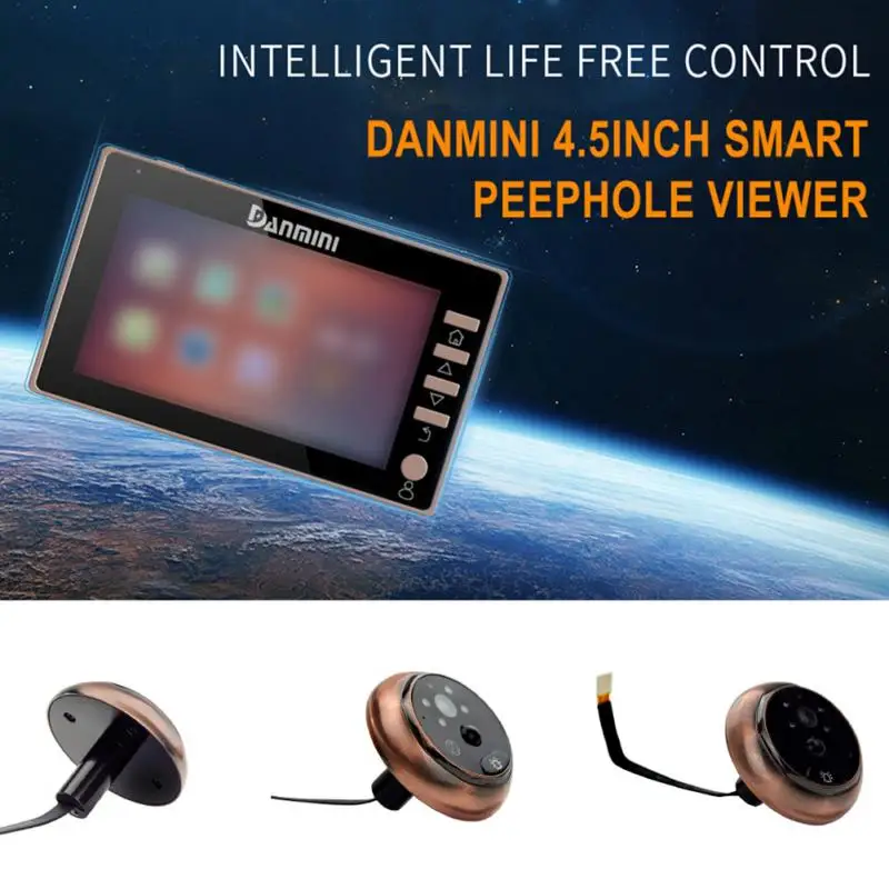 

Luxuries 4.5-inch IPS screen Electronic Door Viewer Motion Detected Wide Angle Shooting Anti-burglary Visual Doorbell Home Use