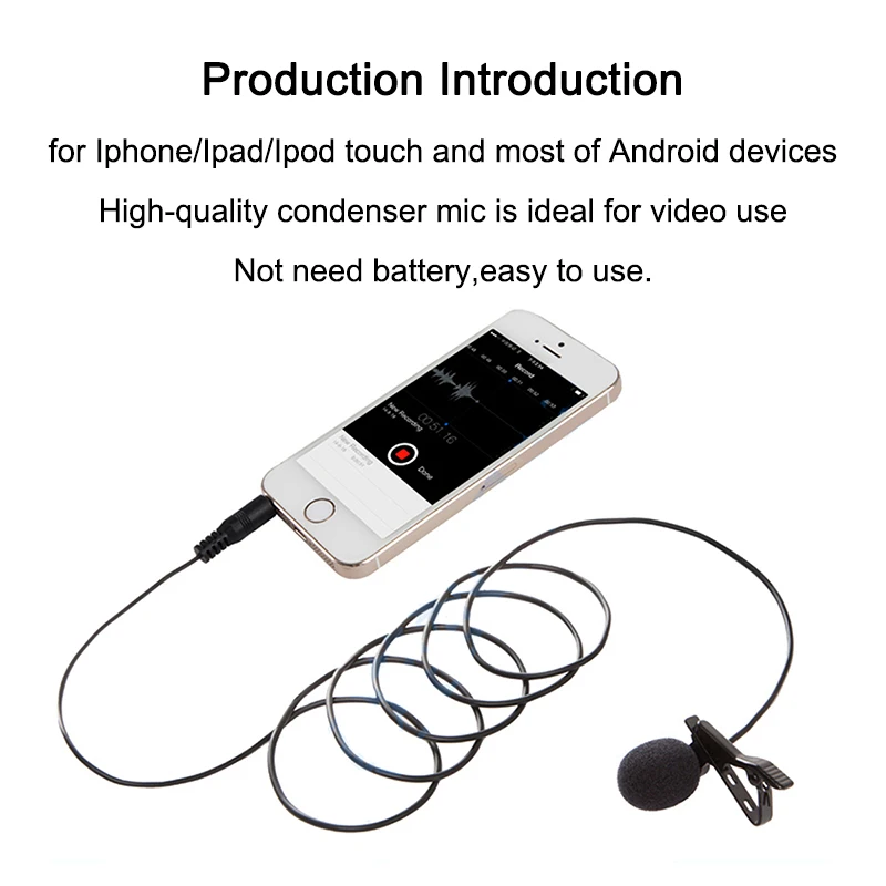 BOYA BY LM10 Смартфон Всенаправленный Петличный Микрофон для iPhone Х 8 7 6 S iPad iPod Touch Sumsang