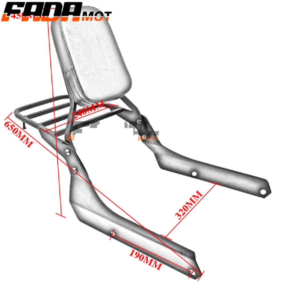 Стойка для багажа Sissy Bar подушка Honda Shadow VT750C2 Spirit 2007 2014 VT750C2B Phantom 2010 2015|Сиденья и