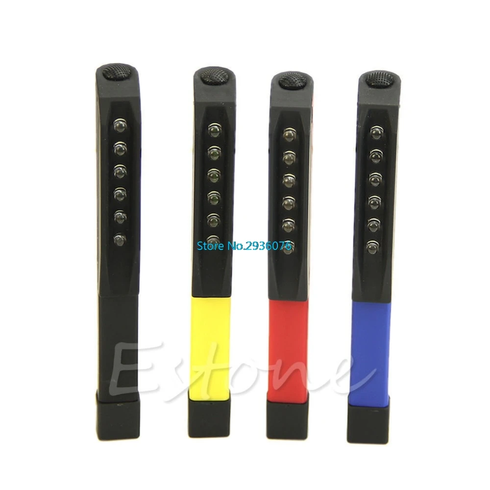 

Mini 6 LED Pen Flashlights Size Inspection Light Lamp Pocket Clip Work Torch Flashlight Random Color