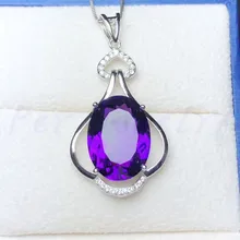Подвеска с аметистом,, натуральный аметист, серебро 925 пробы, 12*16 мм, 9ct, большой цветной камень, ювелирные украшения# BL1892811