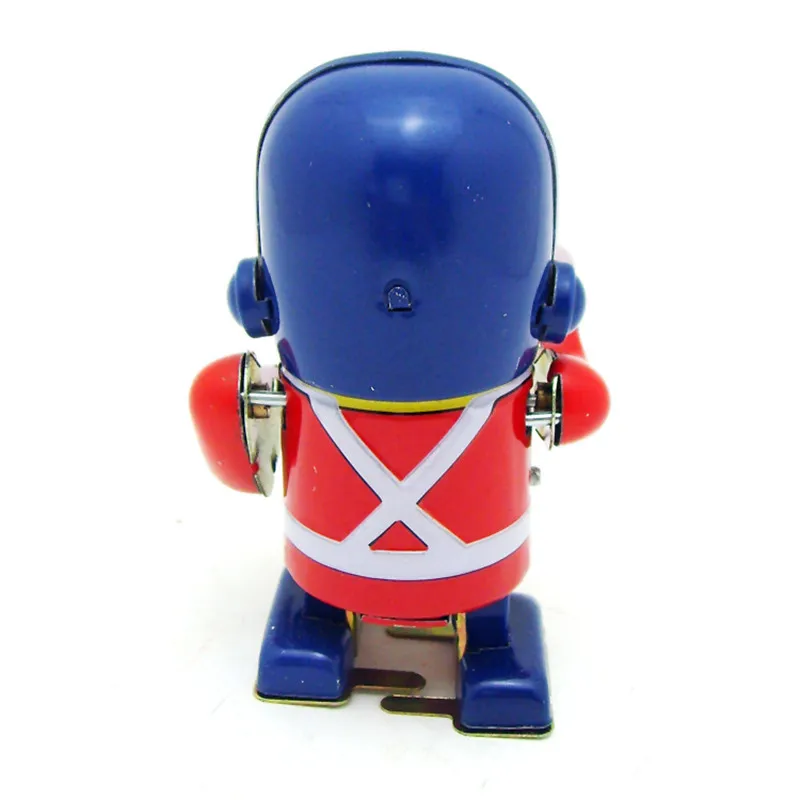 Classic Vintage Clockwork Wind Up Drummer Marching Band Robot Children