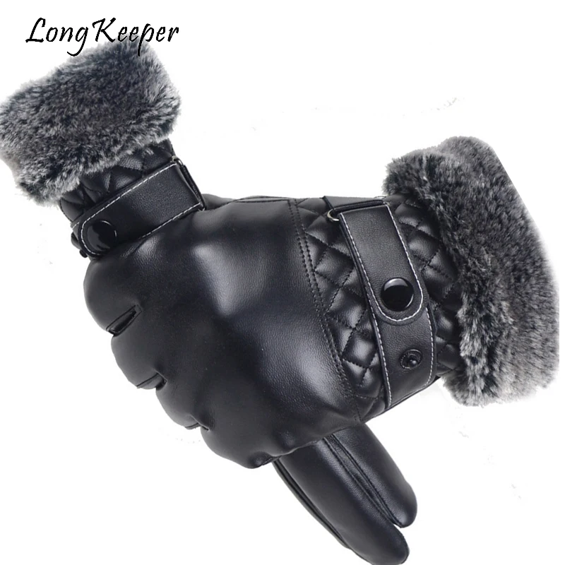 Long Keeper 2018 New Men's Touch Screen Leather Gloves