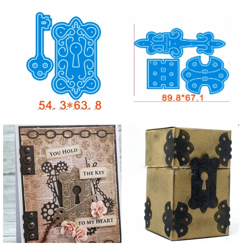 

Lock And Key Set Metal Cutting Dies Stencil for DIY Scrapbooking Embossing Photo Album Decoration Paper Cards Handcraft Die Cut