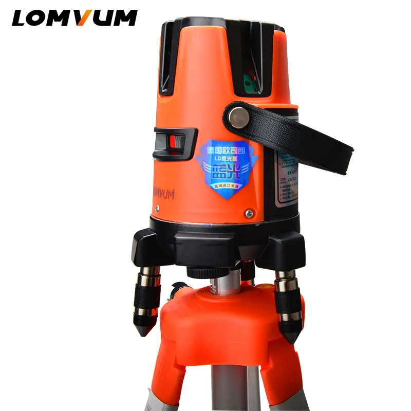 LOMVUM 5Lines 6points 360 rotary Cross Outdoor Laser Level Tripod