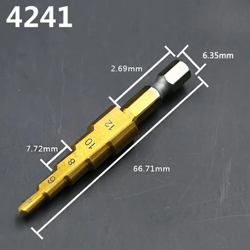 

The Pagoda Shape HSS Hex Shank Pagoda Metal Steel Step Drill Bit Hole Cutter Cut Tool A Single Pack 4-12mm