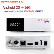 FREESAT GTMedia GTC Satellite TV Receiver DVB-S2/C/T2/ISDB-T Android 6.0 Smart TV Box Amlogic S905D 2GB 16GB BT4.0 H.265 Decoder