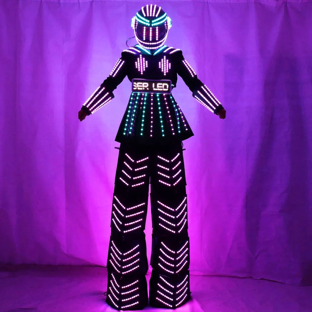 LED робот костюм светодиодный свет одежда костюмы Робот костюмы kryoman робот David Guetta робот размер/цвет подгонять