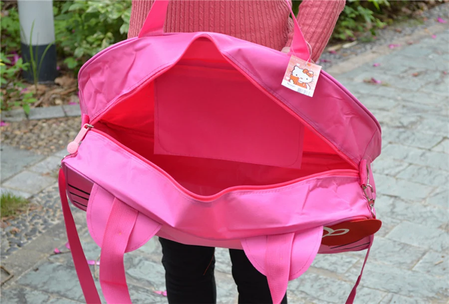 2019 рисунок «Hello Kitty» дорожная сумка Вместительная женская выходные вещевой мешок высокое качество милые Водонепроницаемый одежда Стёганое