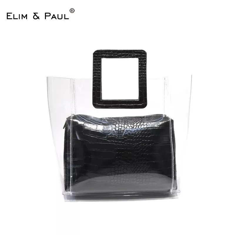 

New Luxury Transparent Composite Set Handbags Women Bags Designer Vintage Pu Leather Fashion Ladies Hand Bags bolsas feminina