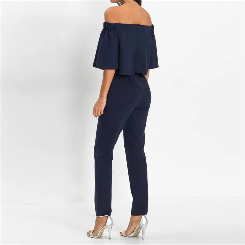 Fashion summer jumpsuit woman 2018 Off Shoulder Sleeveless Beach Jumpsuit Ladies Beach Romper Trouse pantaloni siamesi A23#N (18)