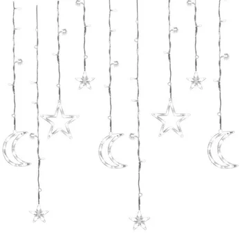 

LED moon star curtain lamp fairy lamp window display for warm and romantic white decoration home