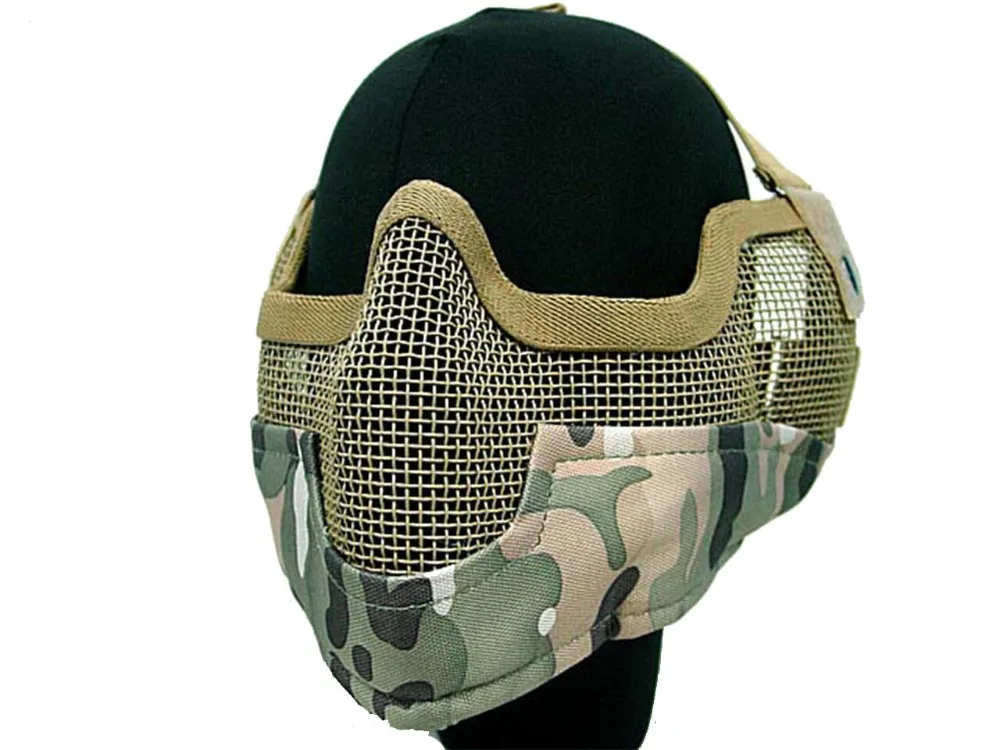 

Tactical Half Face Metal Mesh Mask Protection Gear G2 Military Airsoft Paintball CP