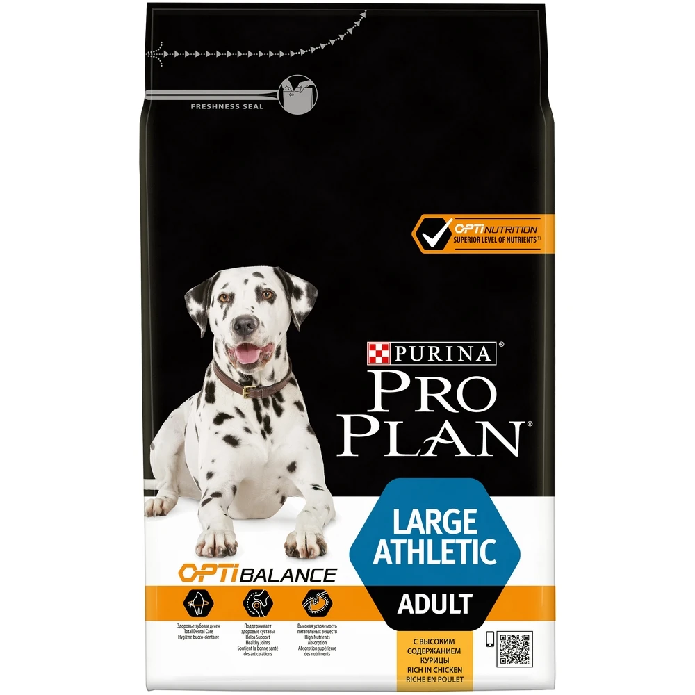 Pro Plan Large Adult Athletic корм для взрослых собак крупных пород атлетического телосложения, Курица, 3 кг