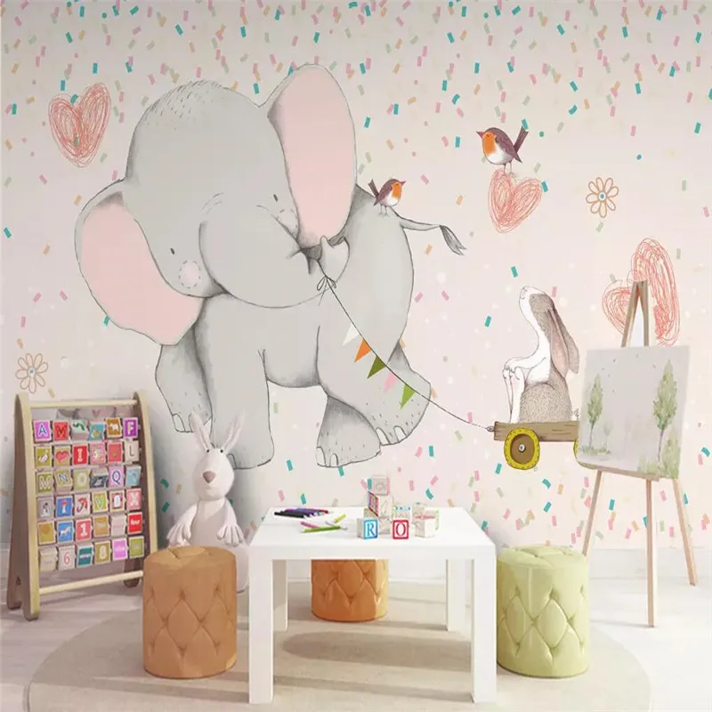 

Elephant children's background wall professional production murals manufacturers wholesale wallpaper mural poster photo wall