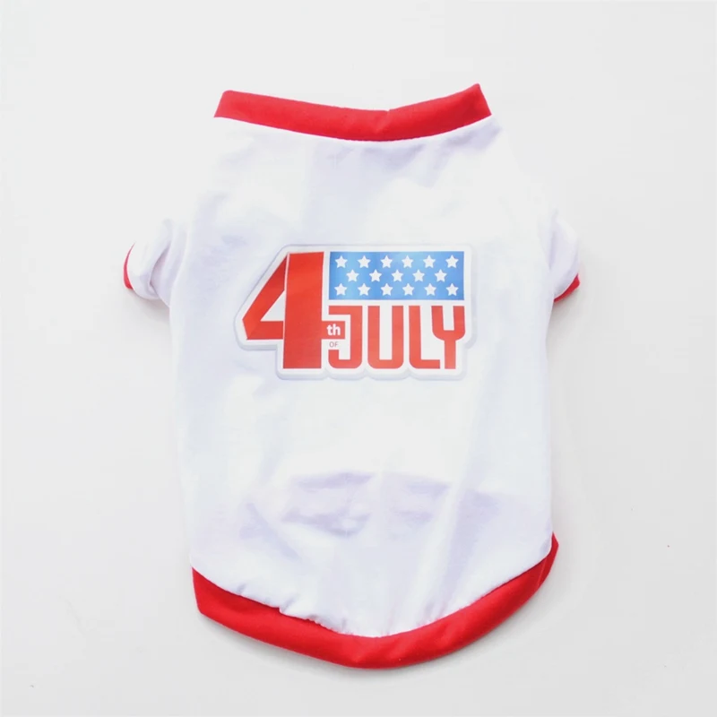 

Independence Day Small Dog Shirt Puppies Clothes Printed 4th Of July Dog Shirts Dogs Pets Clothing For Chihuahua Bichon Hiromi E