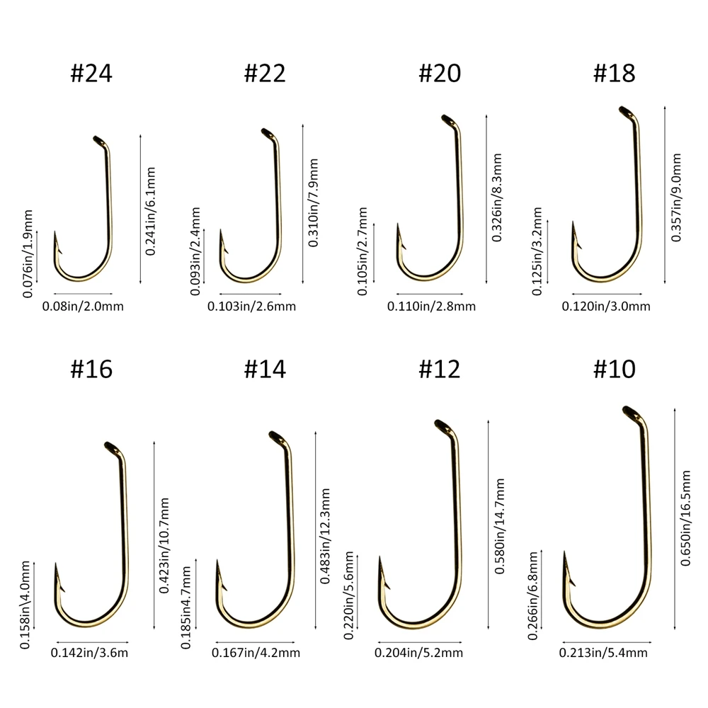 Goture 120 шт. набор крючков для ловли нахлыстом из японской высокоуглеродистой стали колючие крючки для сухих и Нимфа мух 6#-24# с магнитной коробкой