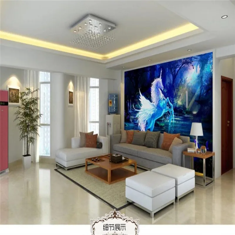 Fairy unicorn oil painting background wall professional production mural wholesale wallpaper mural poster photo wall Fairy unicorn oil painting background wall professional production mural wholesale wallpaper mural poster photo wall