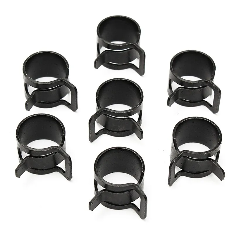 

free shipping 20pcs Hose Clamps Fuel Hose Line Water Pipe Clamp Hoops Air Tube Fastener Spring Clips M6-32mm