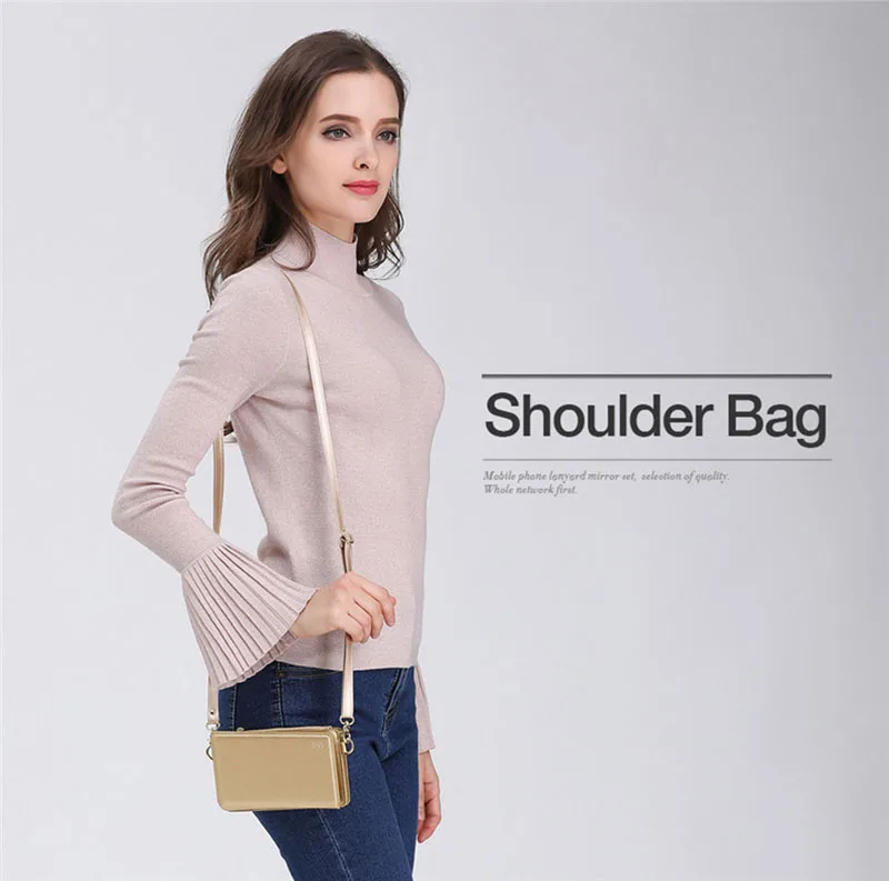 4 in 1 Leather Wallet Bag Case for iPhone X 6 6s 7 8 Plus Detachable Phone Cover Card Slot Girl Women Shoulder Bag Handbag Pouch (35)