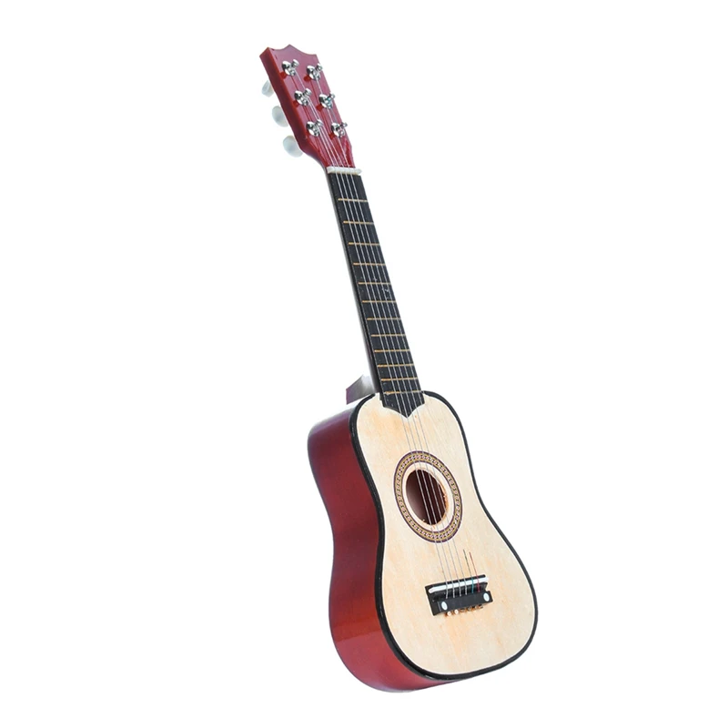 21 дюймов 6 струн начинающих практическая акустическая гитара с медиатором для детей струнные Музыкальные инструменты подарок - Цвет: 21inchWood color
