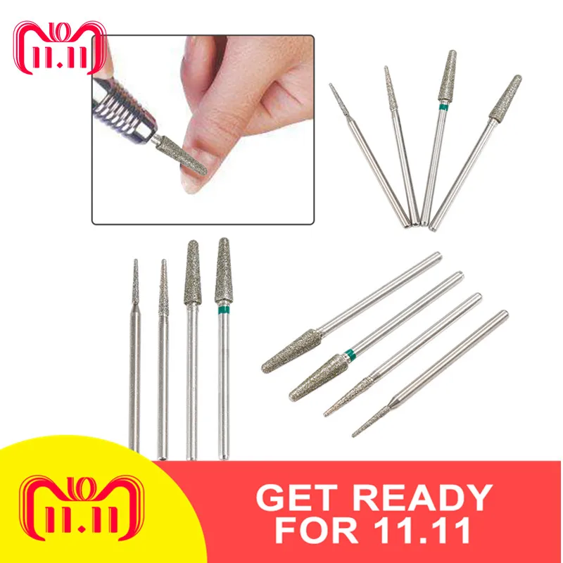 

ELECOOL Pro 1pc Diamond Tipped Grinding Head Nail Bit Jade Carving Burrs Metal 2.34mm Shank Drill Bits Manicure Accessories