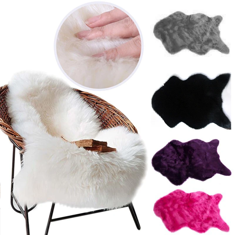 Высококачественные искусственные шерстяные ковры, теплые Коврики для спальни из искусственной овчины, чехлы для стульев, модные ковры для гостиной, зимние одеяла