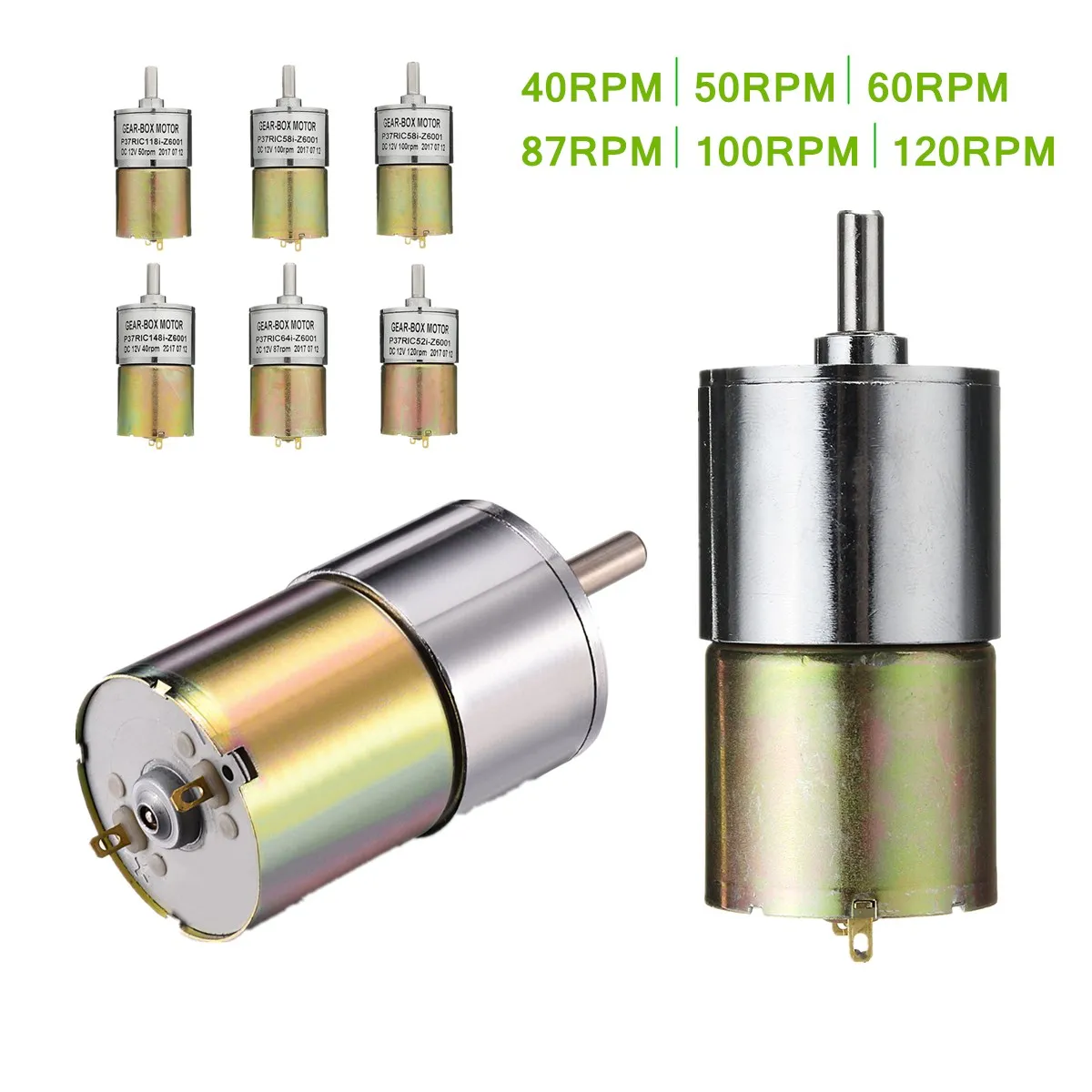 

40/50/60/87/100/120 RPM DC 12V Powerful High Torque Electric Gear Box Motor Speed Reduction