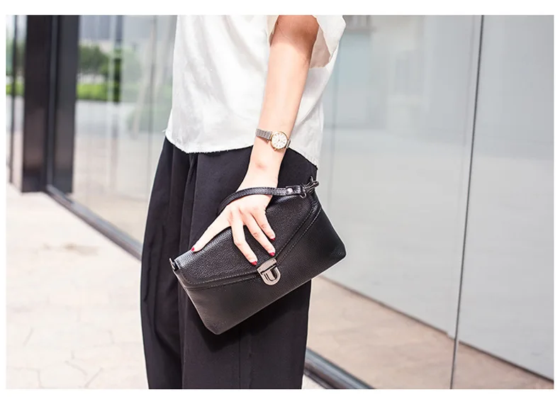 MJ Brand Women Handbag Fashion Genuine Leather Envelope Day Clutch Female Flap Messenger Bag Small Buckle Crossbody Shoulder Bag (12)