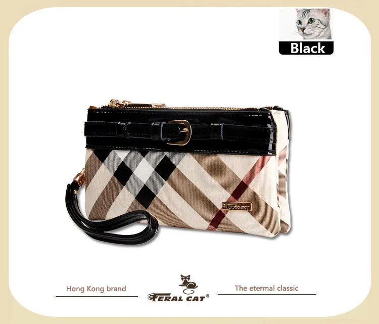 FERAL CAT Zipper Coin Purse Genuine Leather Women Wallets Long Lady Purse Wallet Female Card Holder Phone Pocket Wallet77