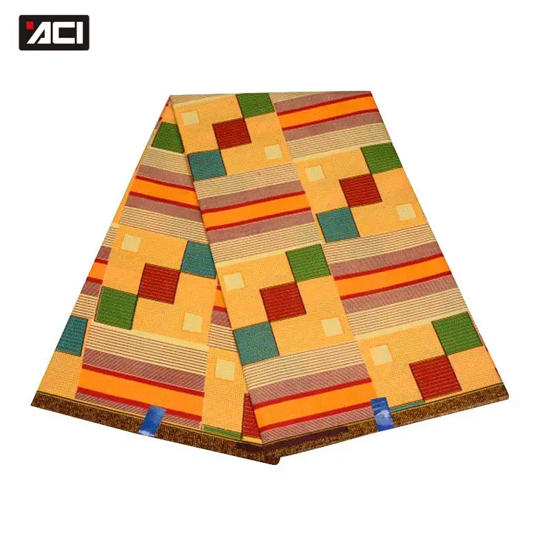 

ACI Best Selling Ankara African Wax Print Fabric 6 Yards/Piece Ghana Kente Fabric African Fashion Real Wax Fabric For Patchwork
