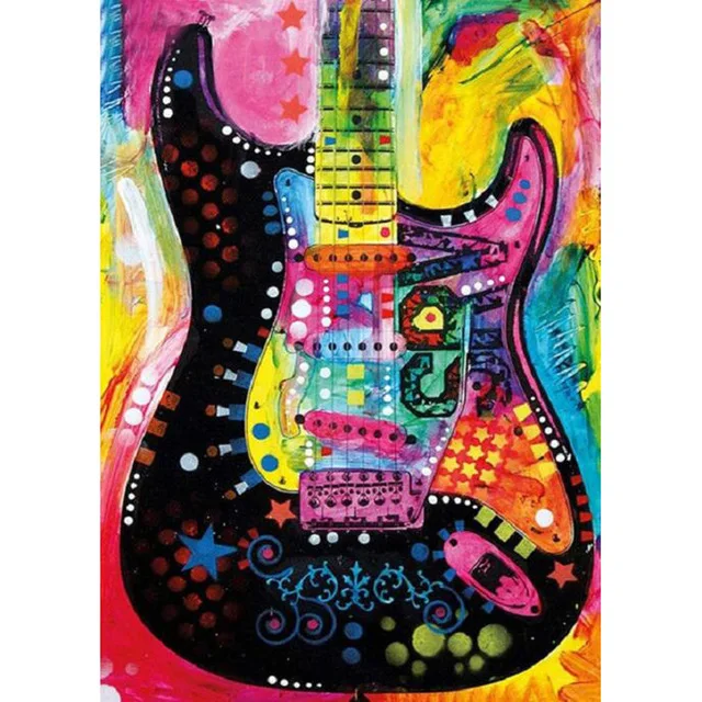 ARTBACK Full Square Color Guitar 5d Diamond Painting Icon Rhinestone Mosaic Embroidery Decorative Artwork | Дом и сад