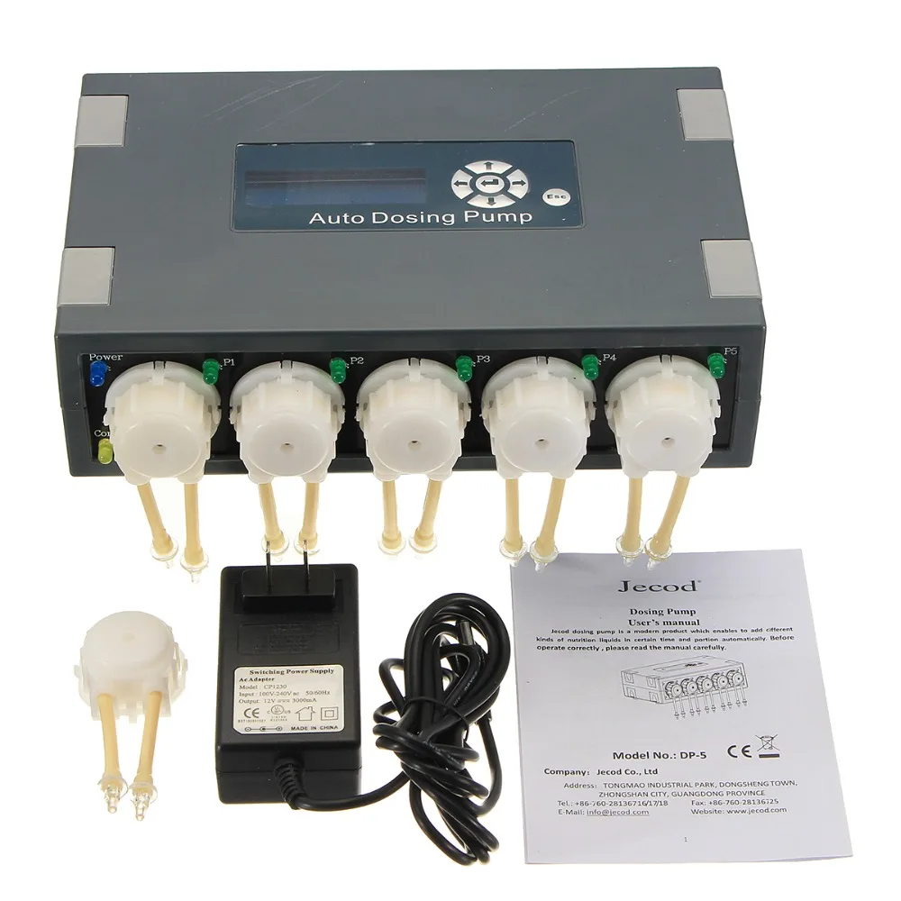 

JEBAO JECORD DP-5 DP5 AUTO DOSING PUMP 5 CHANELS SMART SLAVE DOSER MACHINE FOR MARINE REEF CORAL SALTWATER AQUARIUM FISH TANK