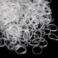 350pcs/pack Transparent Elastic Hair Rubber Band Tie Braids Hair Ring Ropes Bind Tool Disposable Plate Hairstyle Holding Band 2