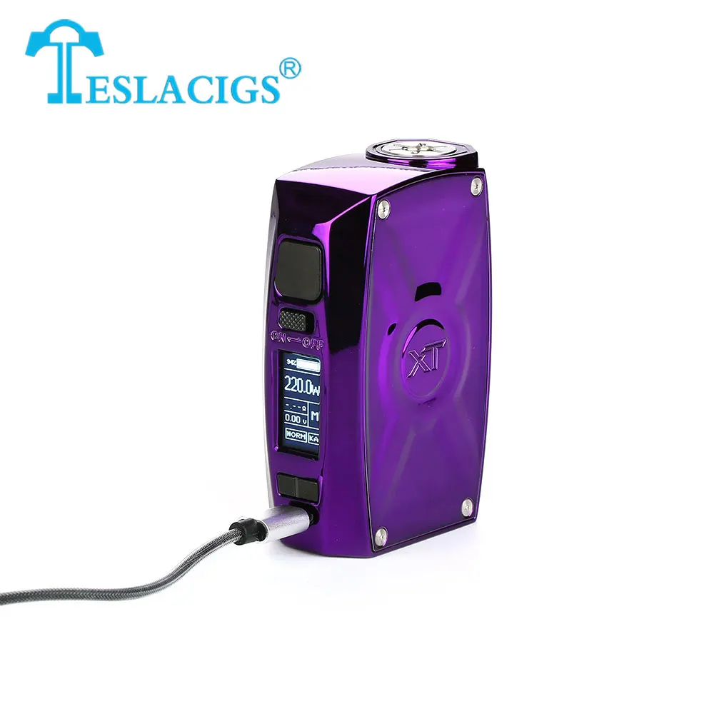 Original 220W Tesla XT TC Box MOD with 220W Max Output & Colorful RBG LED Light Effect Supports KA/TC-SS316/TC-Ni200/TC-Ti/TCR Original 220W Tesla XT TC Box MOD with 220W Max Output & Colorful RBG LED Light Effect Supports KA/TC-SS316/TC-Ni200/TC-Ti/TCR