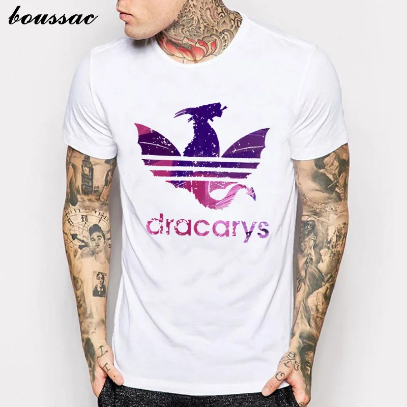 

Dracarys T Shirts Men Game of Thrones Daenerys T-Shirt Mother of Dragon Khaleesi Harajuku Vintage Camisetas Aesthetic Clothes