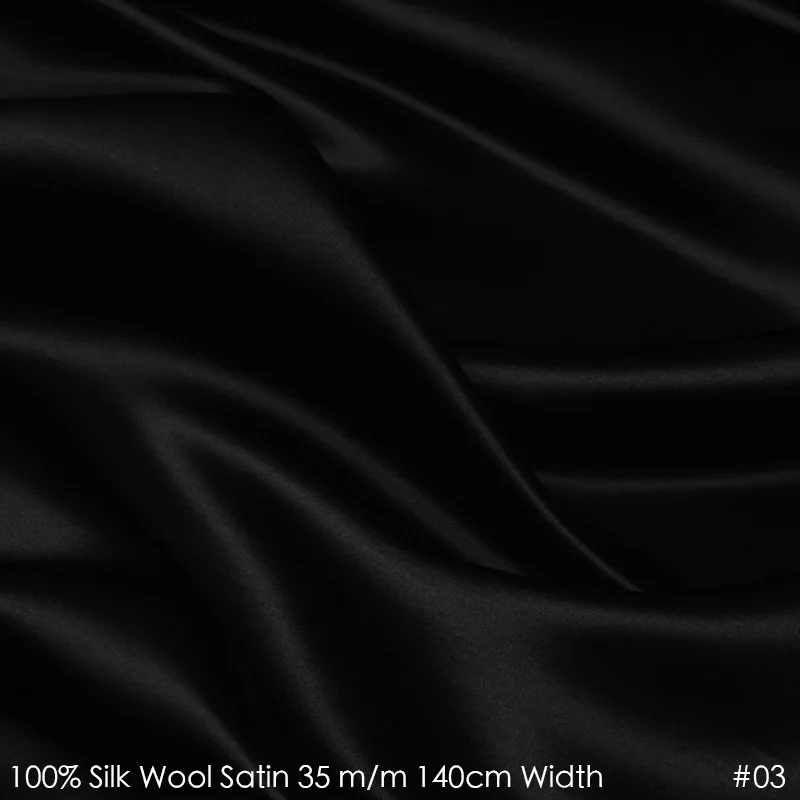 SW14035 шелк шерсть/чистый цвет, 13 цветов/шелковая ткань шелк тутового шелкопряда 35% шелк, 65% шерсть тяжелый/Ширина: 1.53yd, толщина: 35 момме - Цвет: 03
