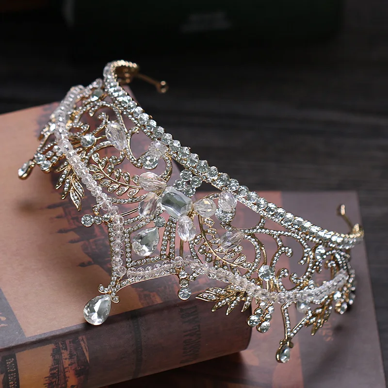 Charm Rhinestone Zircon Crown Bridal Tiara Crystal CZ Diadem For Bride Princess Pageant Wedding Hair Accessories (1)