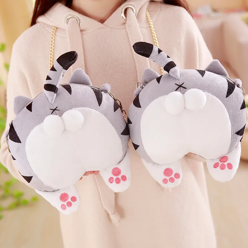 

Cute Cartoon Cheese Cat Animal Plush Toy Children Toy Bag Purse Creative Cheese cat Backpack for Girl Gift