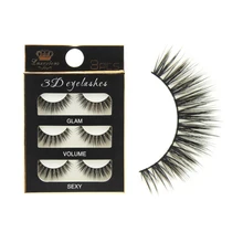 

3pairs/lot Makeup 3D False Eyelashes Hand made cotton stems make up beauty natural long lashes Fake eyeLash