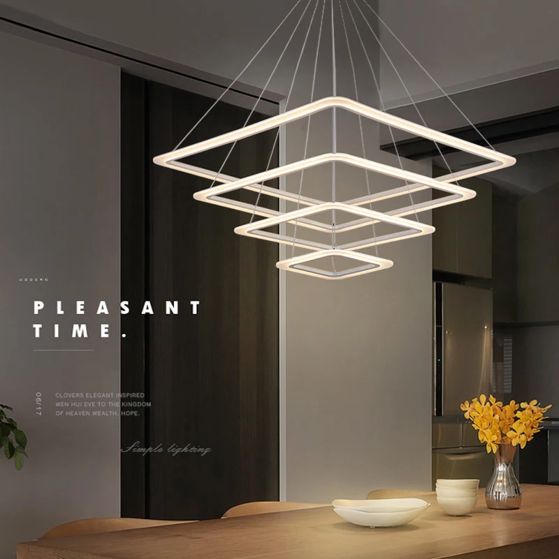 Free shipping modern led pendant lights for dining room living room Square Acrylic led pendant lamp fixture lamparas modernas Free shipping modern led pendant lights for dining room living room Square Acrylic led pendant lamp fixture lamparas modernas