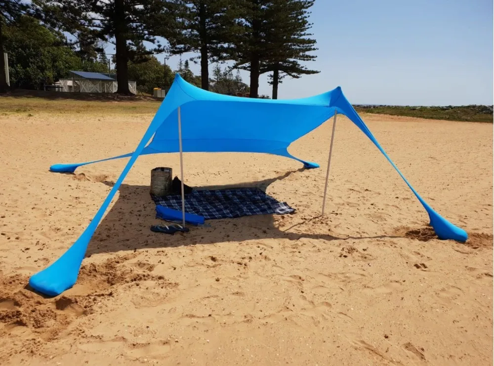 Портативный беседка ветрозащитный пляж навес и беседка палатка-210X210-с песочными якорями. Идеальный навес солнцезащитный тент