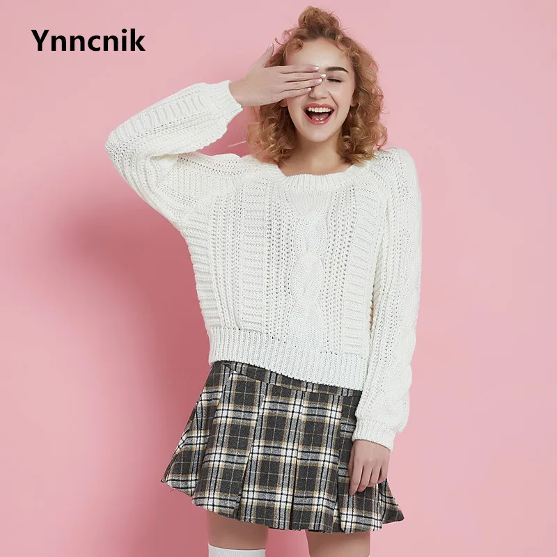 Ynncnik 2018 Sweet Sweaters For Women Short Style Solid O