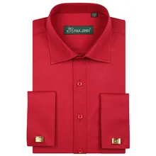 Модная новинка, французские рубашки с манжетами, мужские рубашки с длинным рукавом, деловая официальная рубашка с запонками, Camisa Hombre chemise homme A