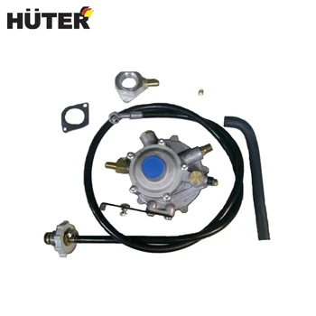 

Set to run on gas HUTER Gas gearbox with mounting bracket Connecting hoses Gas supply system to generator fuel system