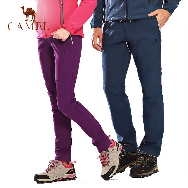 CAMEL hombre mujeres invierno calidez a prueba de viento Camping Trekking Fleece al aire libre senderismo escalada esquí Softshell pantalón viaje