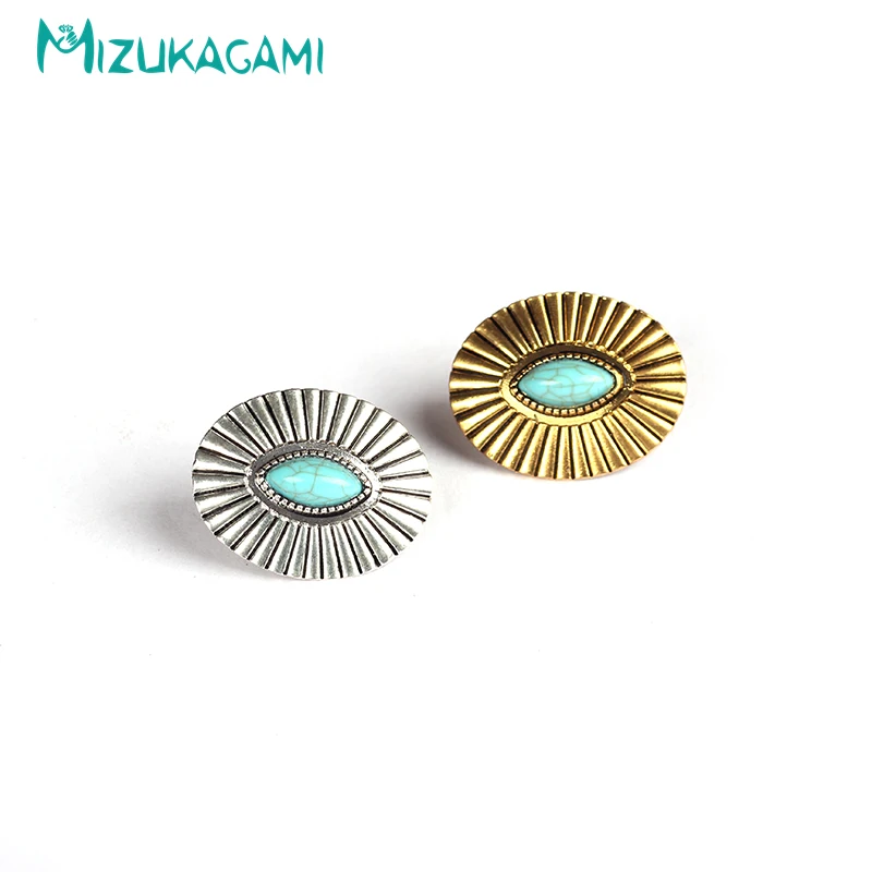 Серьги-гвоздики оригинальность Ретро овальное Кончо серьги-гвоздики из цинкового сплава, цинковый сплав Материал для Для женщин элегантный дизайн ювелирные изделия оптом