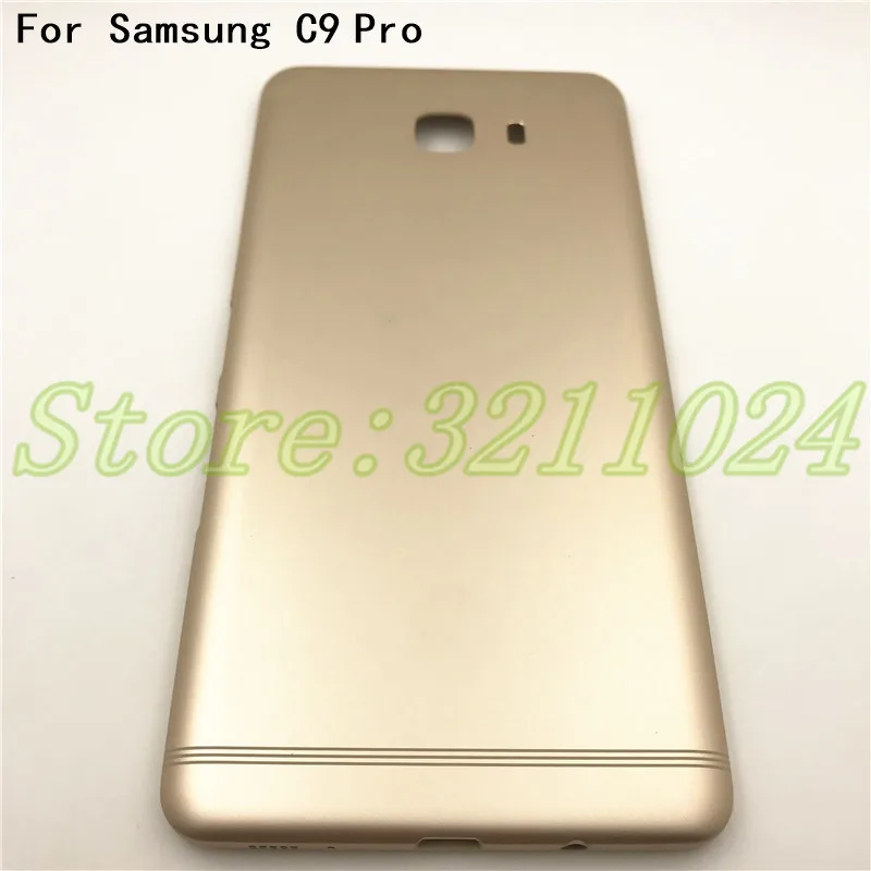 

Metallic Material Back Battery Cover Case Door Housing Cover Frame For Samsung Galaxy C9 Pro C9000 Back Cover Case With Logo